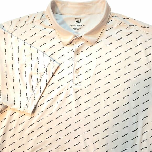 Mizzen & Main Versa Performance Polo, Golf "Out of Office" all-over print sz XL - Picture 1 of 9